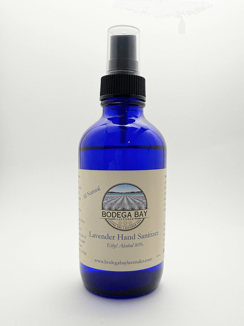 Lavender Hand Sanitizer on neutral background
