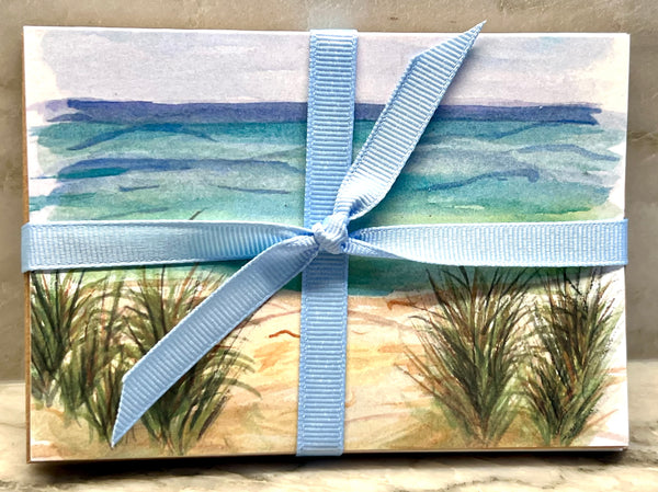 Hand painted 5"x3" Watercolor Notecards Assorted Lavender & Seaside Design (Set of 8)