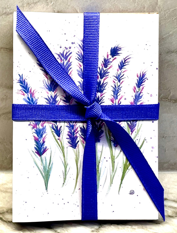 Hand painted 3"x5" Assorted Lavender and Seaside Watercolor Notecards (Set of 8)